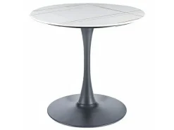 Stół Esmeralda 80cm marmur/czarny