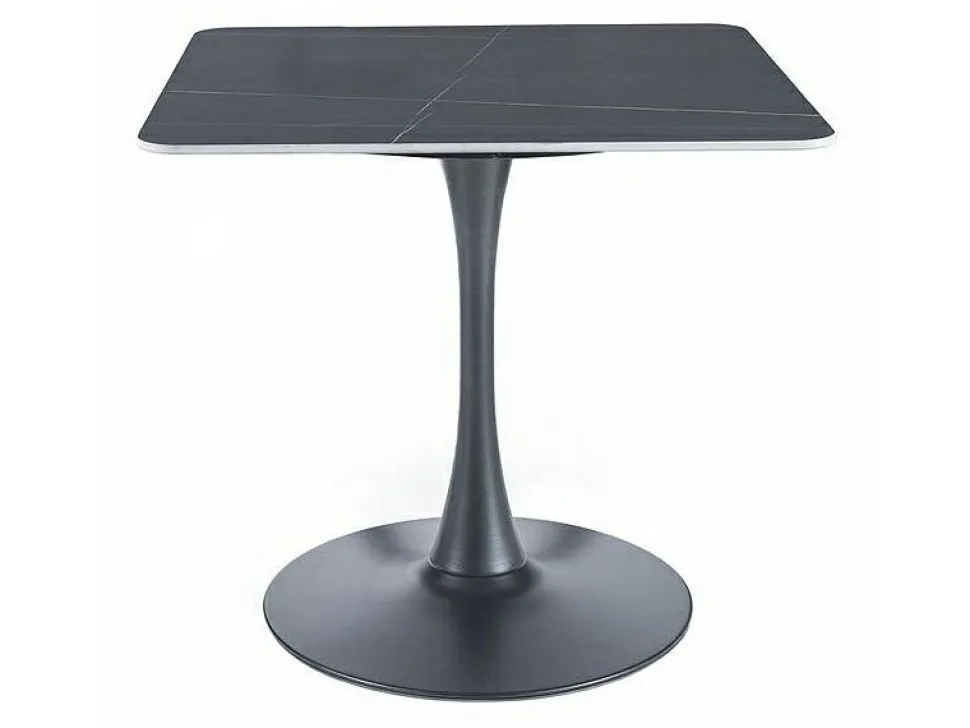 Stół Esmeralda 80x80cm czarny marmur/czarny