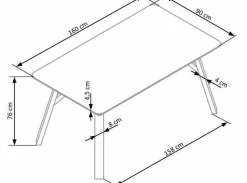 Stół Faxil jasny beton/ czarny