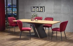 Stół Ferros rozkładany,naturalny/ czarny