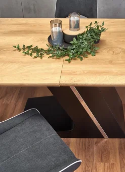 Stół Ferros rozkładany,naturalny/ czarny