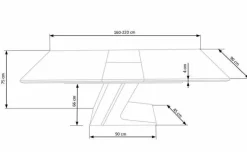 Stół Ferros rozkładany,naturalny/ czarny