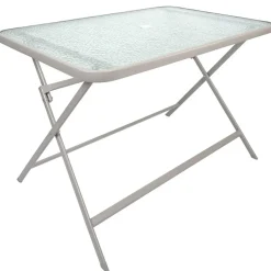 Stół Formentera ze szkła hartowanego beżowy