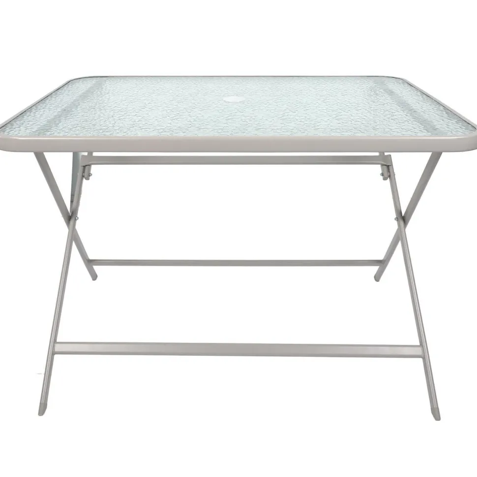 Stół Formentera ze szkła hartowanego beżowy