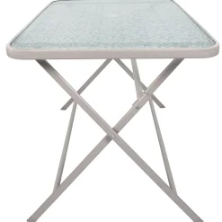 Stół Formentera ze szkła hartowanego beżowy