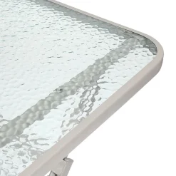 Stół Formentera ze szkła hartowanego beżowy