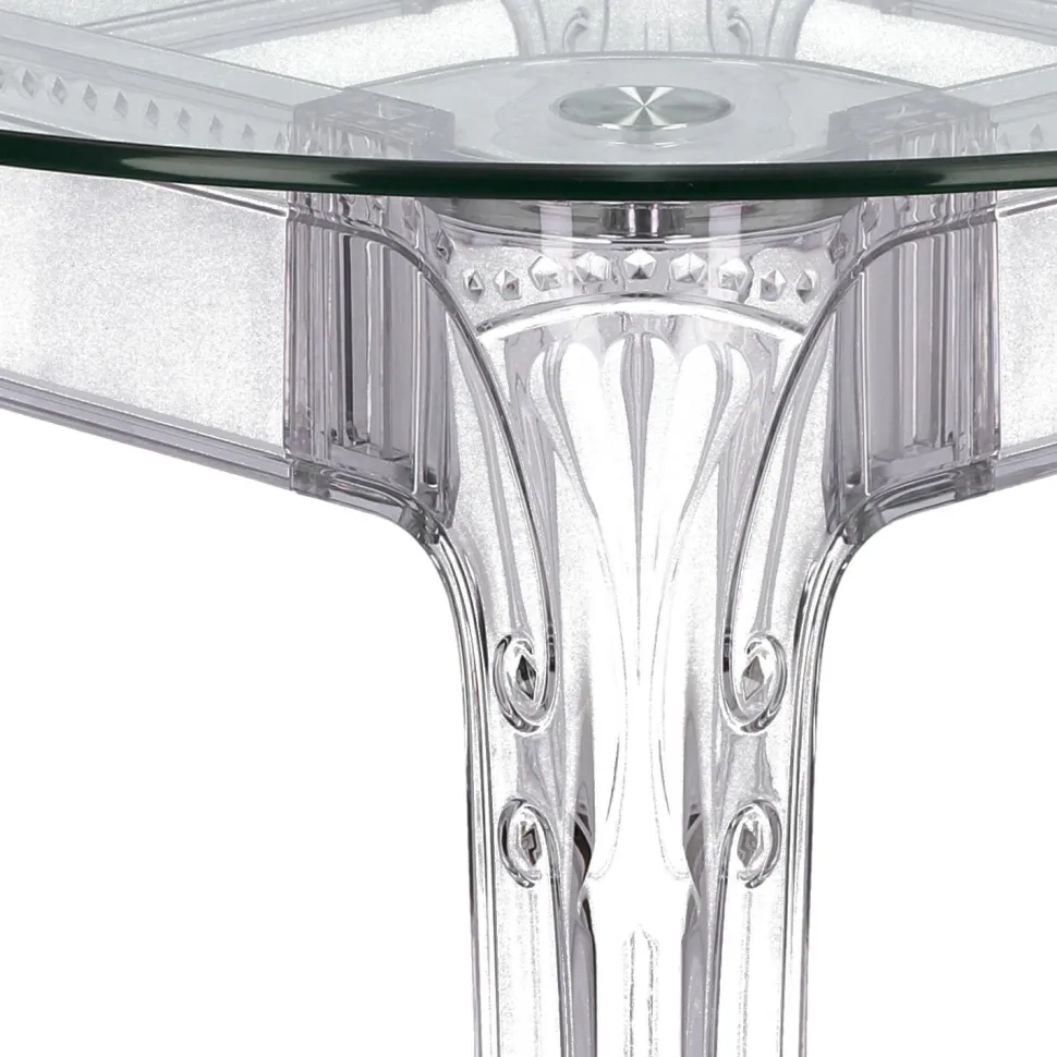 Stół Ghost 80x80cm kwadratowy transparentny