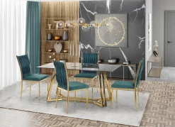 Stół Gloria czarny marmur/złoty