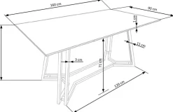 Stół Gloria czarny marmur/złoty