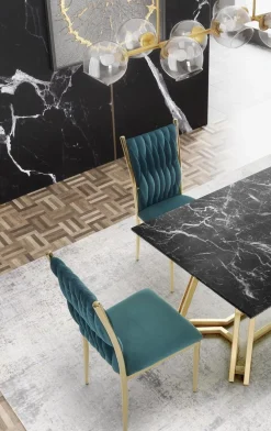 Stół Gloria czarny marmur/złoty