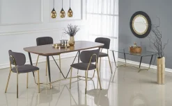 Stół Hanover orzech/ czarny / złoty