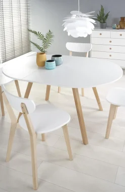 Stół Hemmy rozkładany  biały/dąb miodowy