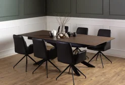 Stół Irwine 200/240x100cm brązowy/czarny