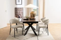 Stół Irwine 168/210x90cm brązowy/czarny