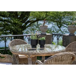 Stół Larisa 120cm rattan/szkło