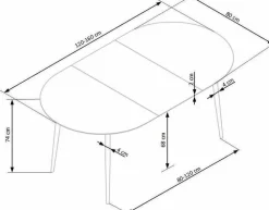 Stół Lora rozkładany, dab złoty/ czarny