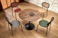 Stół Malta okrągły, orzech/ czarny