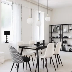 Stół Mapu rozkładany czarny efekt marmuru 90/160-200