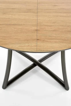 Stół Mira okrągły, rozkładany,dąb złoty/