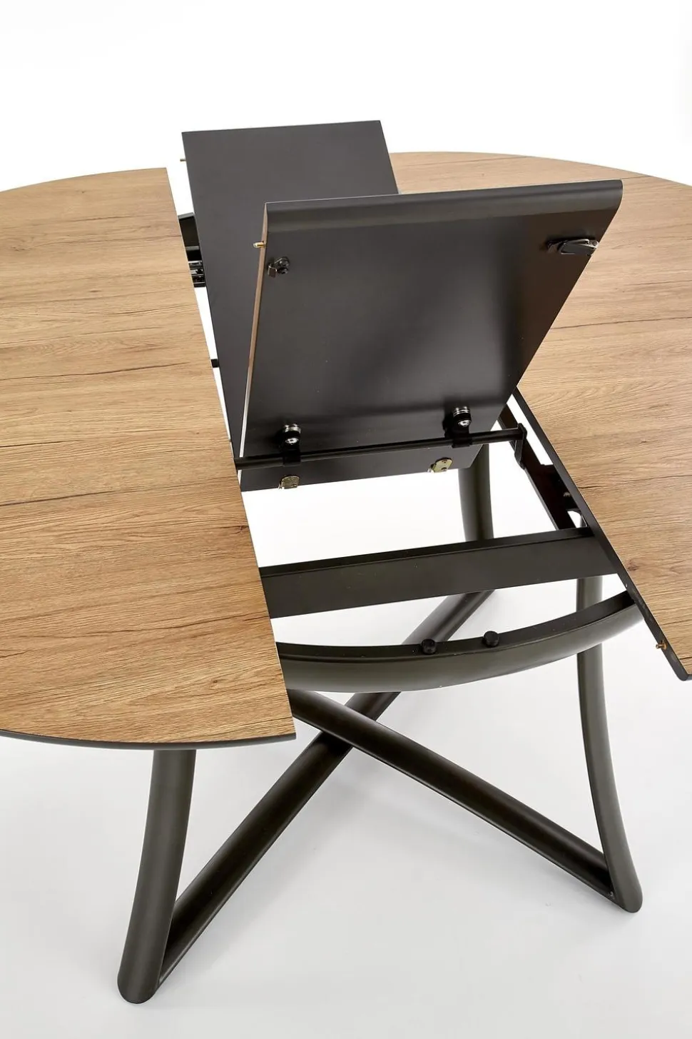 Stół Mira okrągły, rozkładany,dąb złoty/