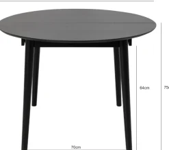 Stół Montreux okrągły czarny