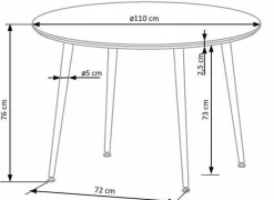 Stół Nicode orzech/złoty