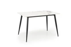 Stół Nicolalla 120 biały marmur/czarny