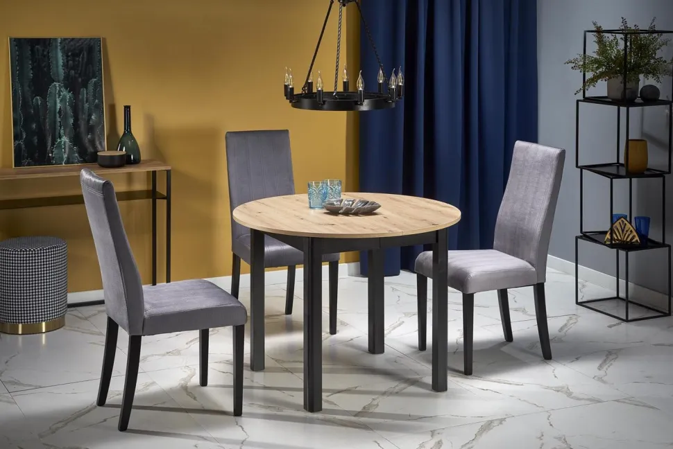 Stół Nigo rozkładany dąb artisan/ czarny