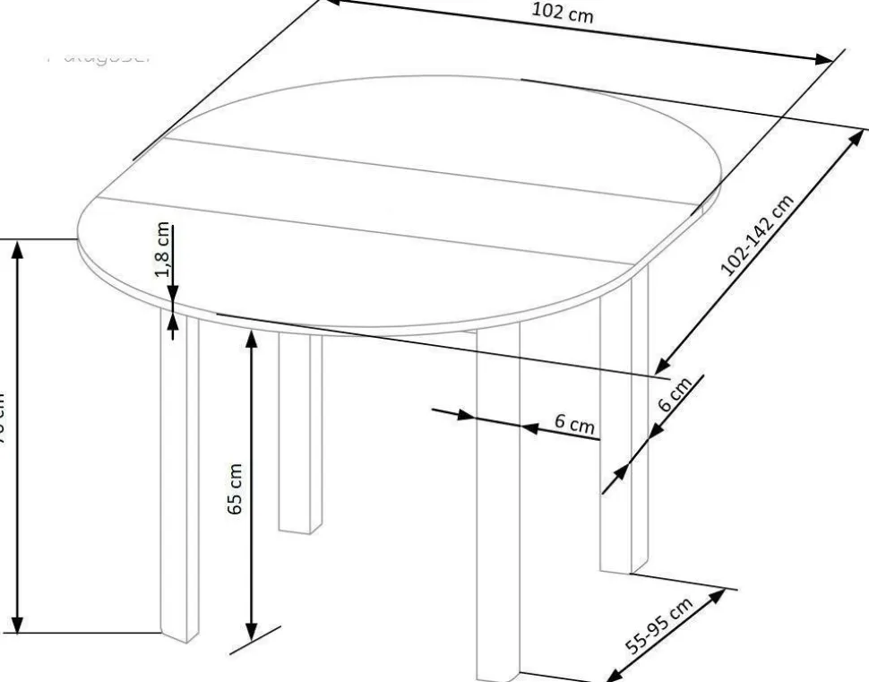Stół Nigo rozkładany dąb artisan/ czarny