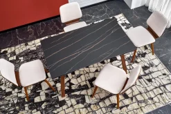 Stół Nozel rozkładany, czarny marmur