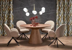 Stół Obituar okrągły, orzechowy