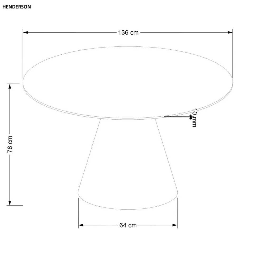 Stół Obituar okrągły, orzechowy
