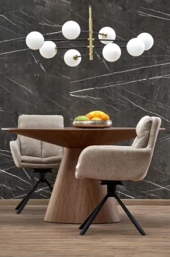 Stół Obituar okrągły, orzechowy