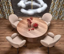 Stół Obituar okrągły, orzechowy