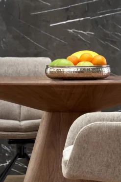 Stół Obituar okrągły, orzechowy