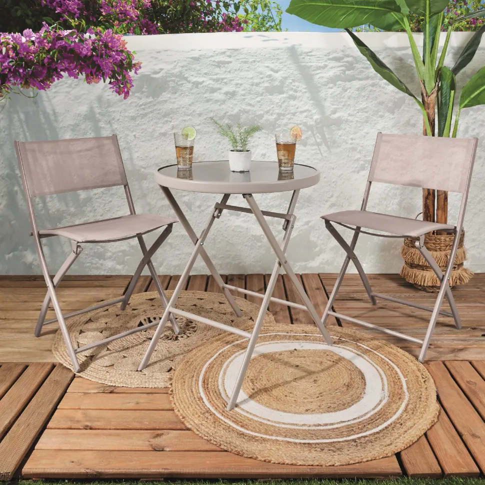 Stół ogrodowy Elba składany beżowy