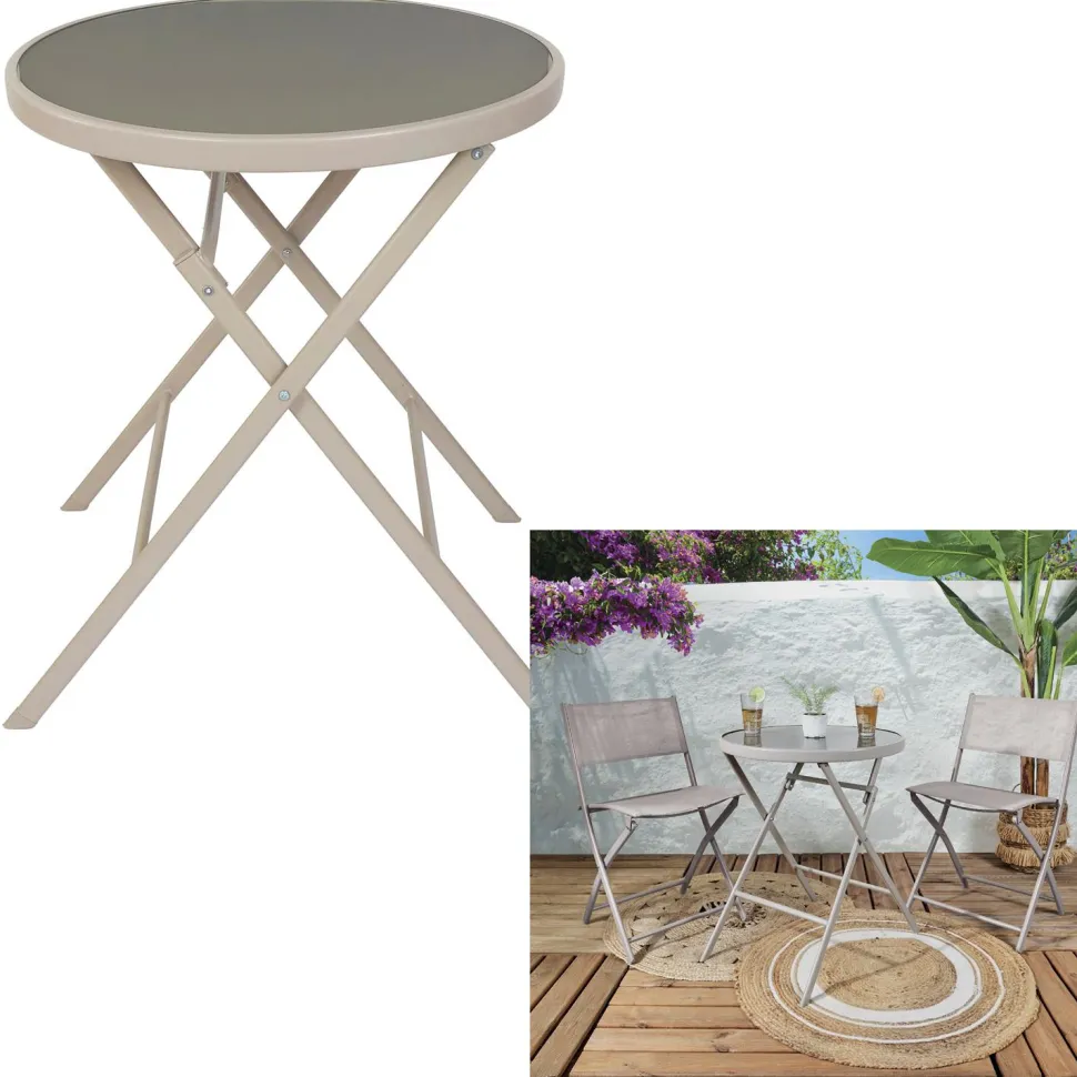 Stół ogrodowy Elba składany beżowy
