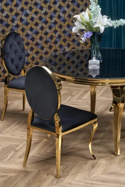 Stół okrągły Munya czarny/złoty