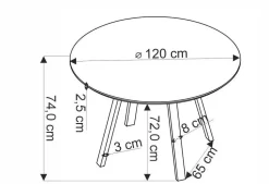 Stół okrągły Ralik orzechowy/nogi czarne