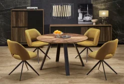 Stół okrągły Ralik orzechowy/nogi czarne