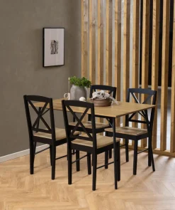 Stół Peru 120x80cm dąb/czarny