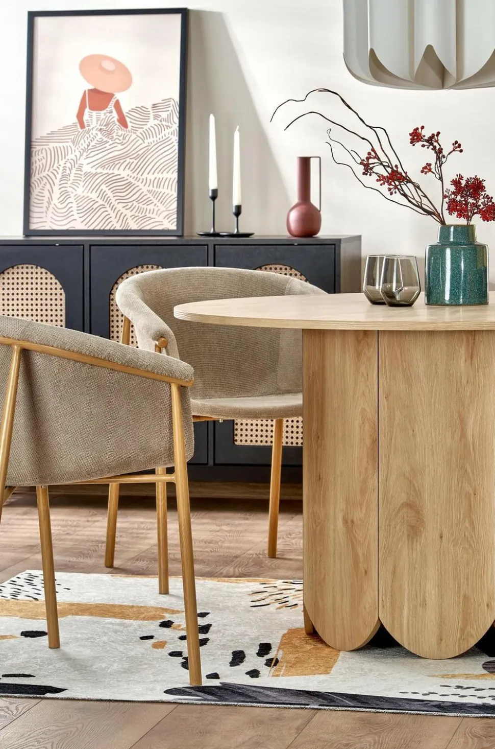 Stół Puro 2 okrągły, dąb naturalny