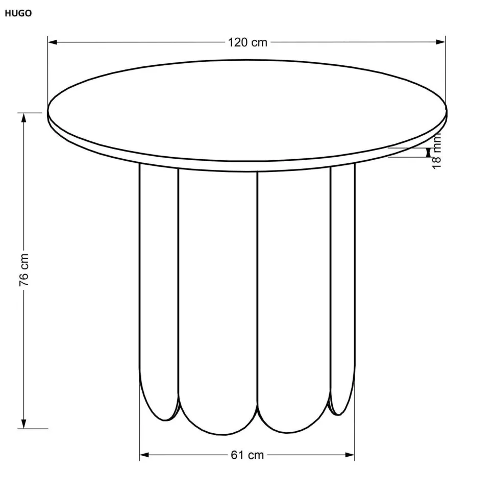 Stół Puro 2 okrągły, dąb naturalny