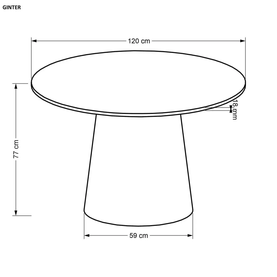 Stół Regin okrągły, czarny