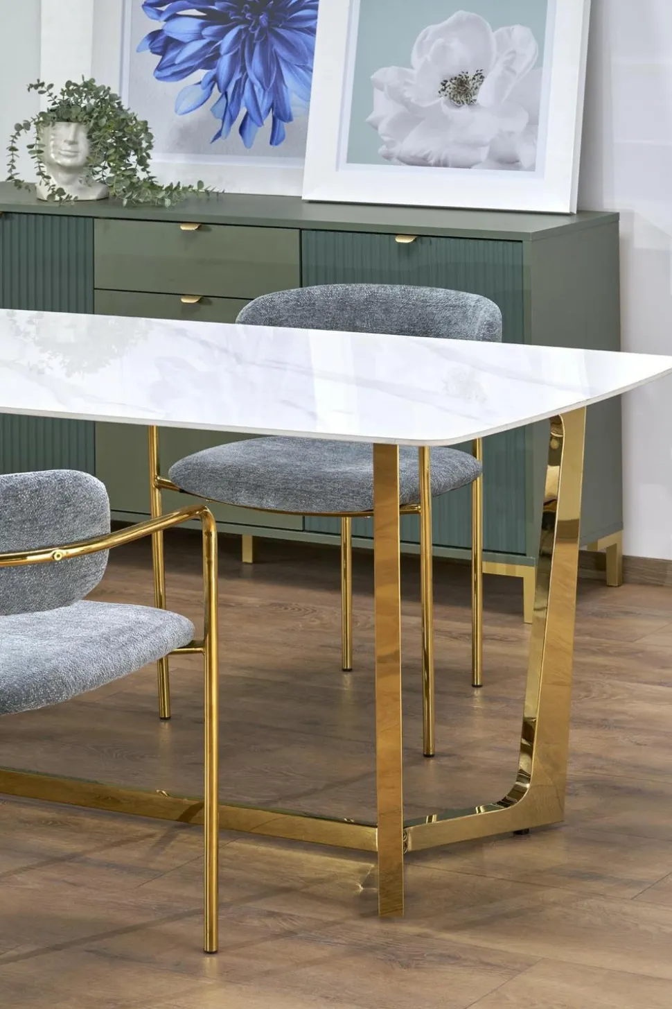 Stół Rohs biały/złoty