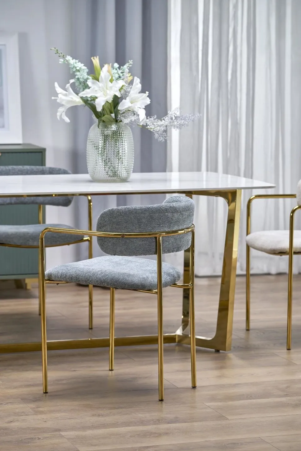 Stół Rohs biały/złoty