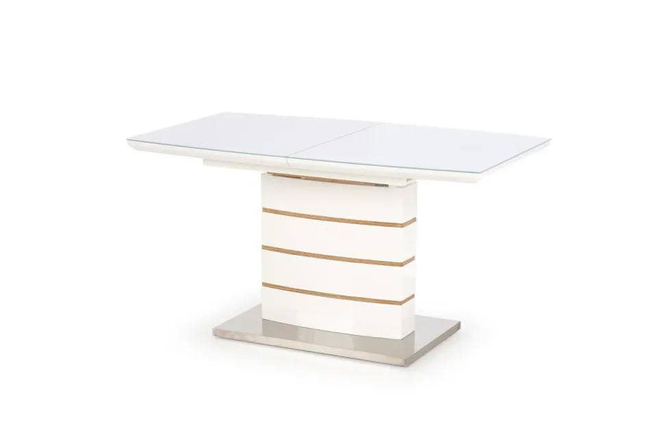 Stół Roles rokładany biały/ dąb złoty 80/140-180