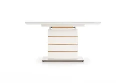 Stół Roles rokładany biały/ dąb złoty 80/140-180