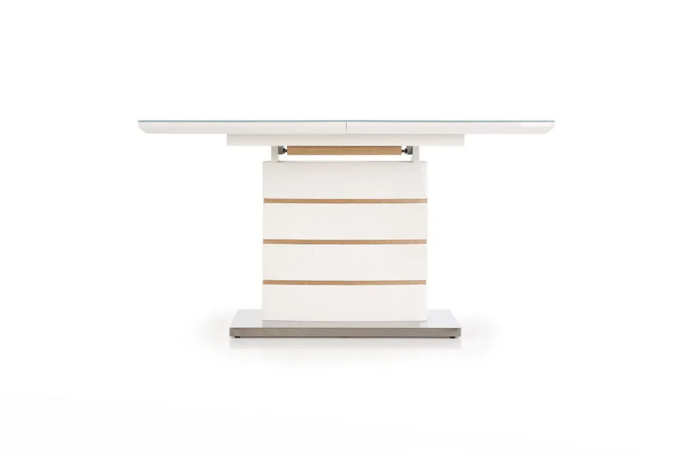 Stół Roles rokładany biały/ dąb złoty 80/140-180