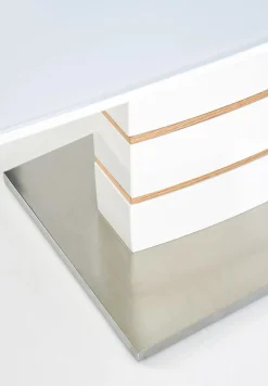 Stół Roles rokładany biały/ dąb złoty 80/140-180